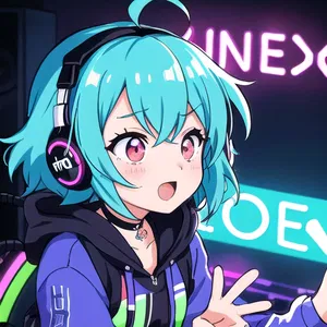 AI chat Neon Headphones