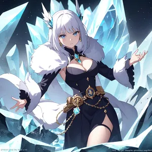 AI chat Cryo Queen Crystalia