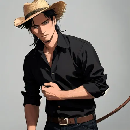 Black Straw Cowboy Hat
