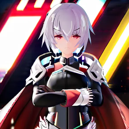 Honkai Impact Character with White Hair