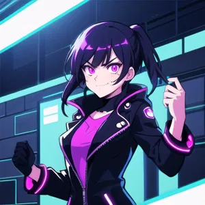 AI chat Neon Glitch