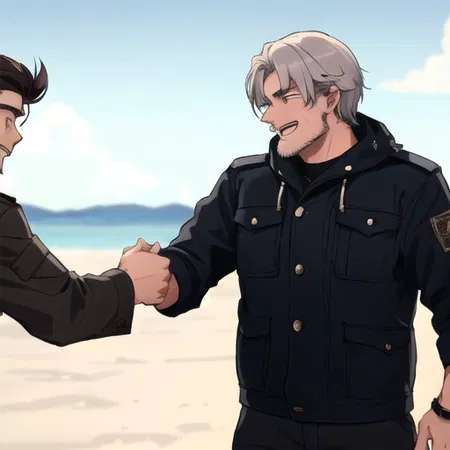 <anime characters with beards>