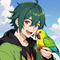 Anime Green Parrot Boy