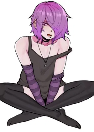 AI chat Melancholic Goth Femboy