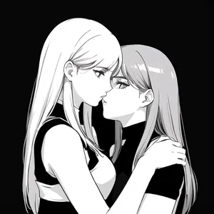 AI chat Kissing sisters anime