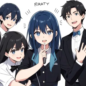 AI chat Blue Highlights on Black Hair