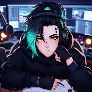 AI chat Goth Femboy Gamer