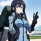 Mech Anime Girl with Red Orange Hair and Black Cat
