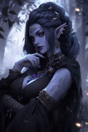 AI chat Vaelara Dark Elf Heiress