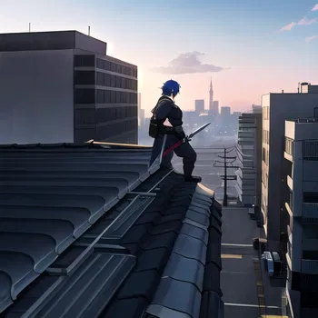 AI Character Rooftop Swordsmaster