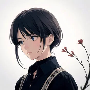AI Character Tear on a Withered Flower