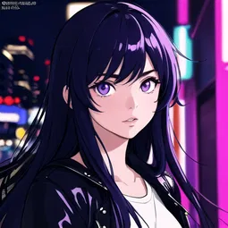 Purple A Line AI Character