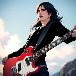 <ac dc guitarist> AI Character
