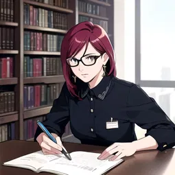 desk and bookcase AI Character