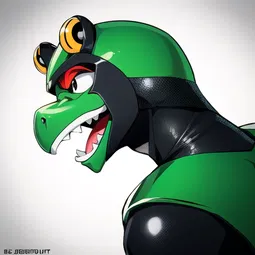 Frog Mouth Helm AI Character