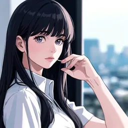 Blunt Bangs Cut AI Character