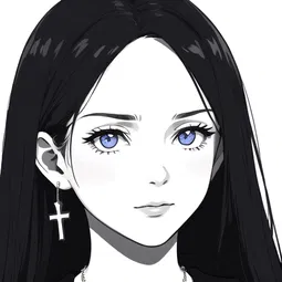 Black Cross Necklace AI Character