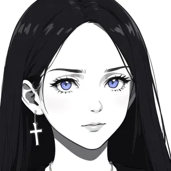 AI Character Black Cross Necklace