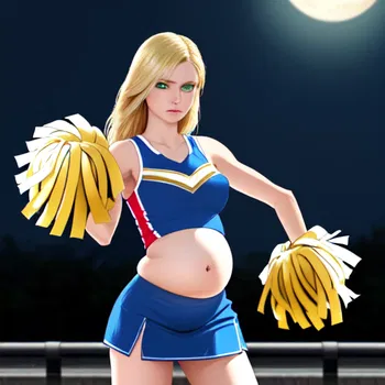 AI Character Expectant Cheerleader Belle