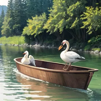 AI Character Swan Boat