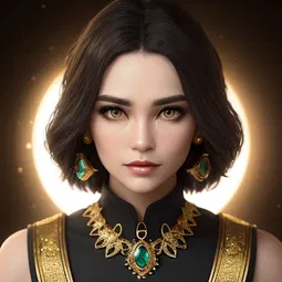 Gold Flecked Onyx Eyes AI Character