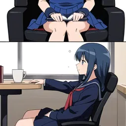 Anime Girl Sitting AI Character