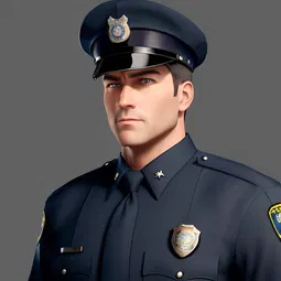 Buff Police Officer AI Character