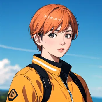 AI Character Orange Jacket