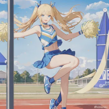 AI Character Blonde Flirty Cheerleader