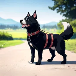 Leather Dog Leash AI Character