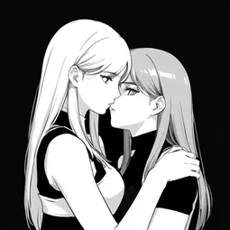 Kissing sisters anime AI Character