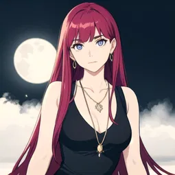 Crescent Moon Necklace AI Character