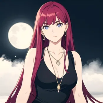 AI Character Crescent Moon Necklace