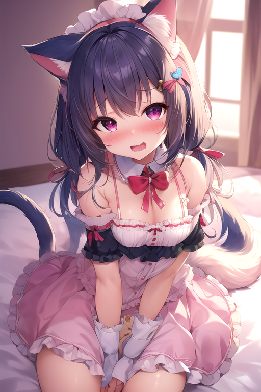 AI Character leaking Neko Maid