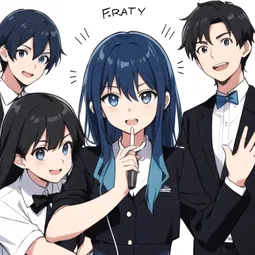 Blue Highlights on Black Hair AI Character