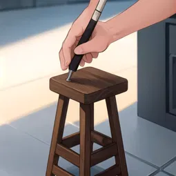 Wood Step Stool AI Character