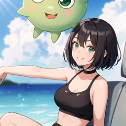 Anime with Green Hair AI Character