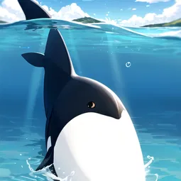 Black Killer Whale Baby Manhwa AI Character