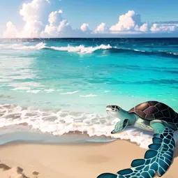 Blue Sea Turtles Chocolate AI Character