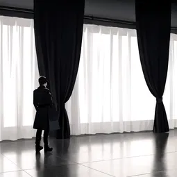 Black Curtain Rods AI Character
