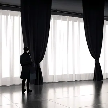 AI Character Black Curtain Rods